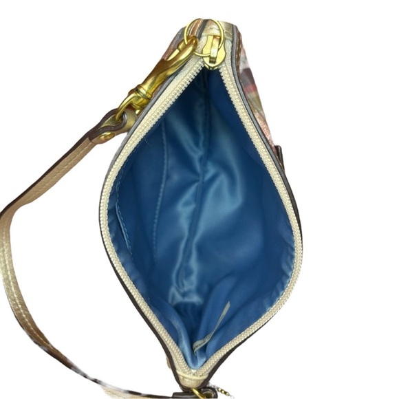 Coach Poppy Tartan Plaid Multi-color Zip Wristlet